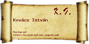 Kovács István névjegykártya
